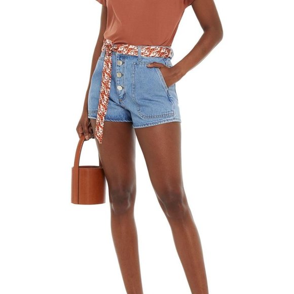 Sandro Belted Denim Shorts - Picture 1 of 2